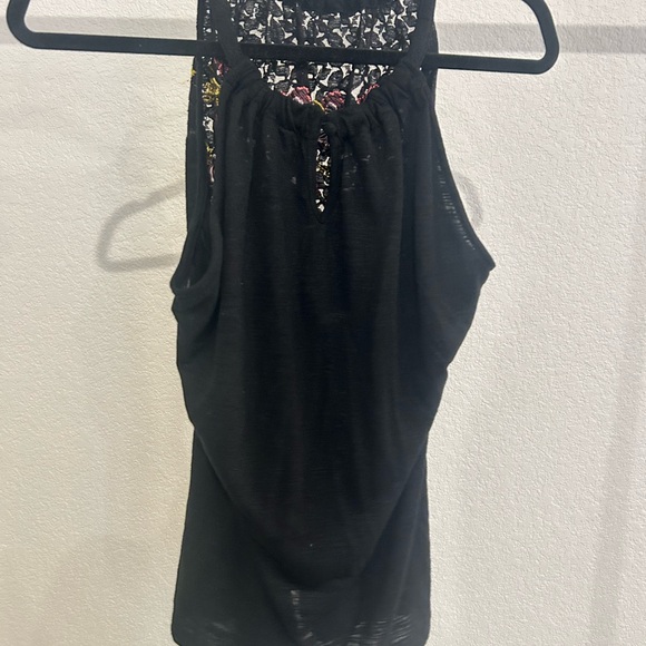 Floral Embroidered Black Halter Top - Picture 4 of 4